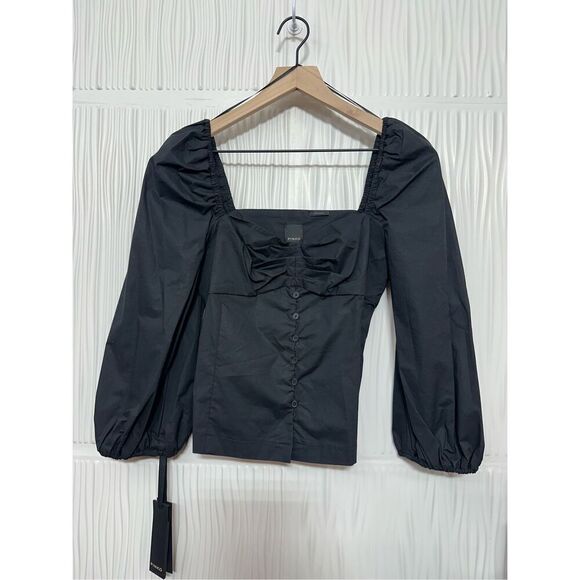NWT Pinko - Italian Designer - The Kappa Puff Sleeve Blouse - Picture 5 of 16